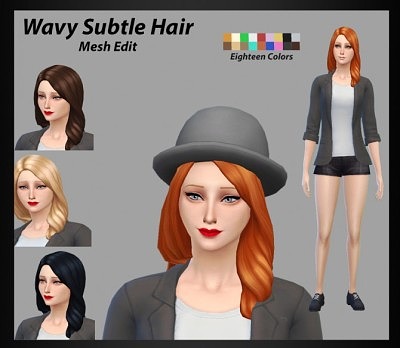 Wavy Subtle Hair Mesh Edit by adil338 at Mod The Sims