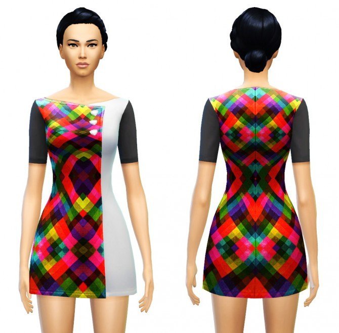 Button Mini Dress at Sim4ny » Sims 4 Updates