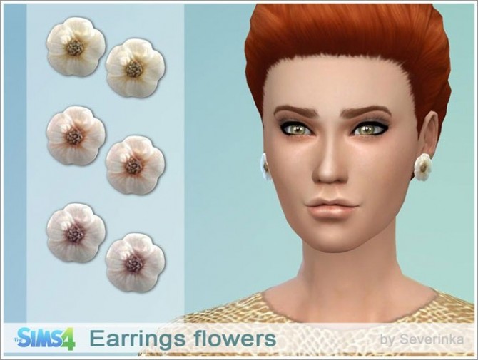 Sims 4 Flowers earrings at Sims by Severinka