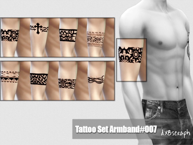 Sims 4 Tattoo Set Armband #007(Male) & #008(Female) at dx8seraph
