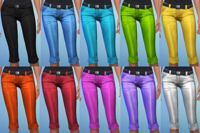 Sims 4 Metallic Crop Pants by ERae013 at Adventures in Geekiness