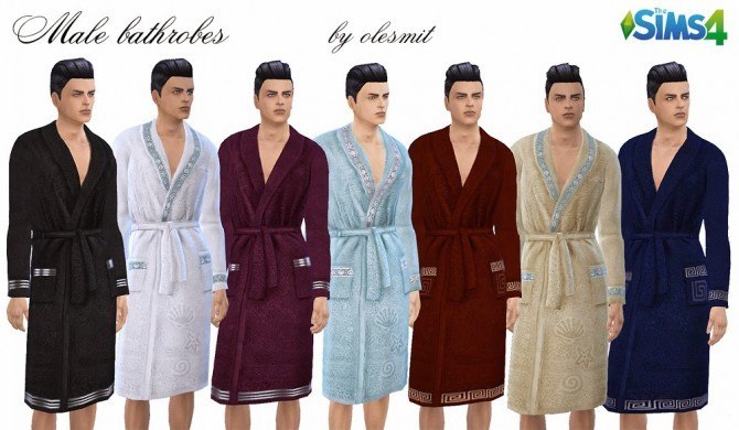 Sims 4 Male bathrobes by Olesmit at OleSims