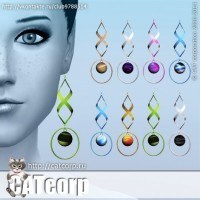 Earrings Metal Set Abstract at CATcorp