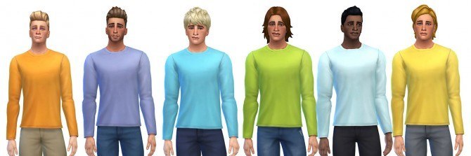 Sims 4 24 long sleeve t shirts recolors at OnePracticalGhost