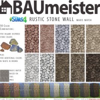 BAUmeister Rustic Stone Wall Maxis at Simension