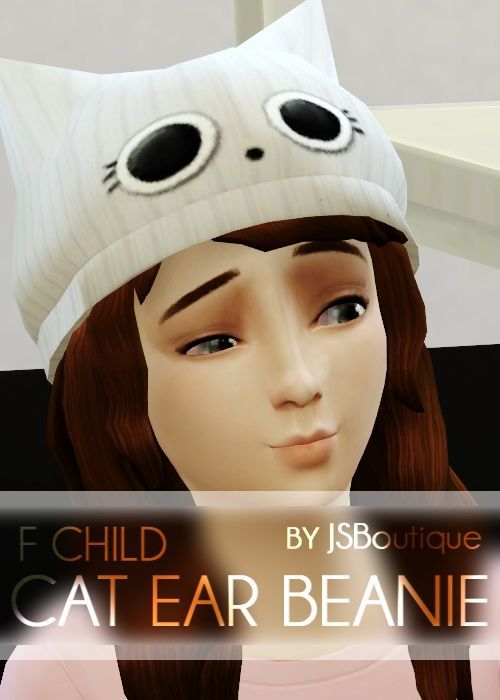 Sims 4 Knit Beret and Cat Beanies for little gals at JSBoutique