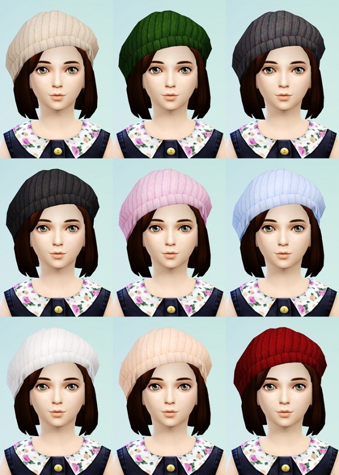 Sims 4 Knit Beret and Cat Beanies for little gals at JSBoutique
