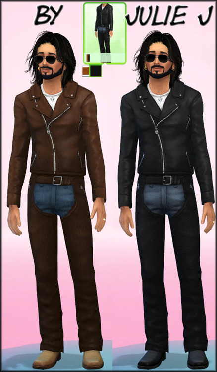 Sims 4 Male Biker Outfit Revamped at Julie J