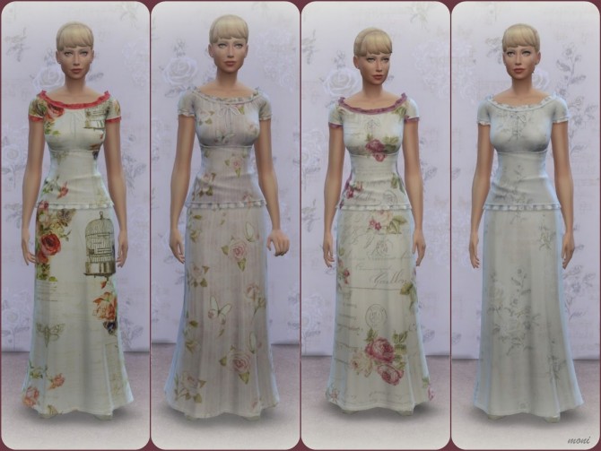 Sims 4 Romantic Shirt & Skirt by Moni at ARDA