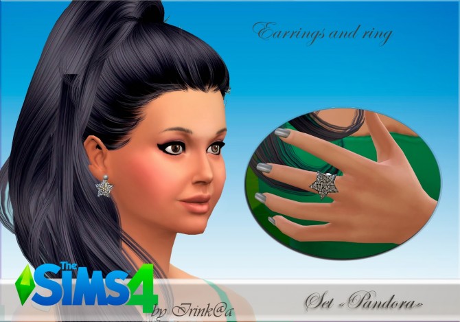 Sims 4 Pandora ring and earrings at Irink@a