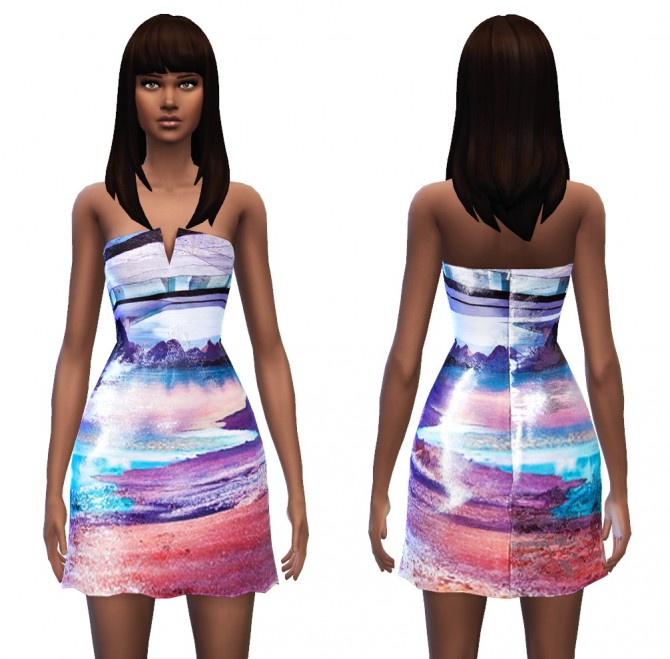 Sims 4 Bustier Dress 4 styles at Sim4ny