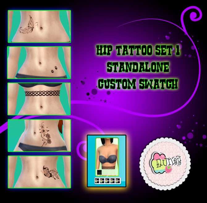 Sims 4 Hip tattoo set at Eluney Design