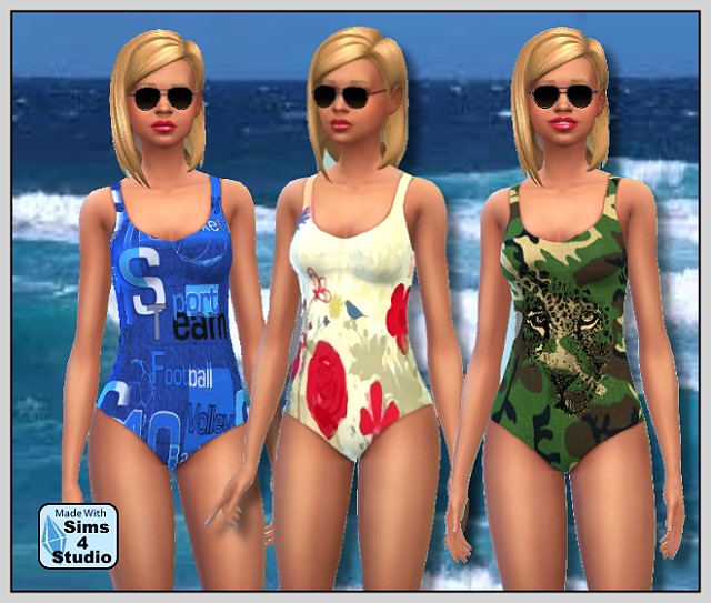 Sims 4 3 swimsuits by Oldbox at All 4 Sims