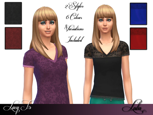 Sims 4 Lacy V Neck T by Lulu265 at TSR