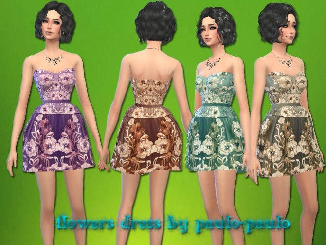 Sims 4 Flower dress at Paulo Paulol