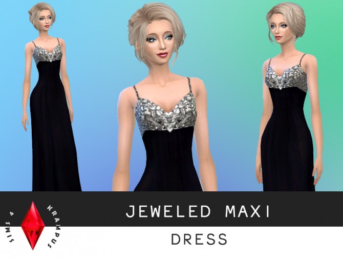 Sims 4 Jeweled maxi dress at Sims 4 Krampus