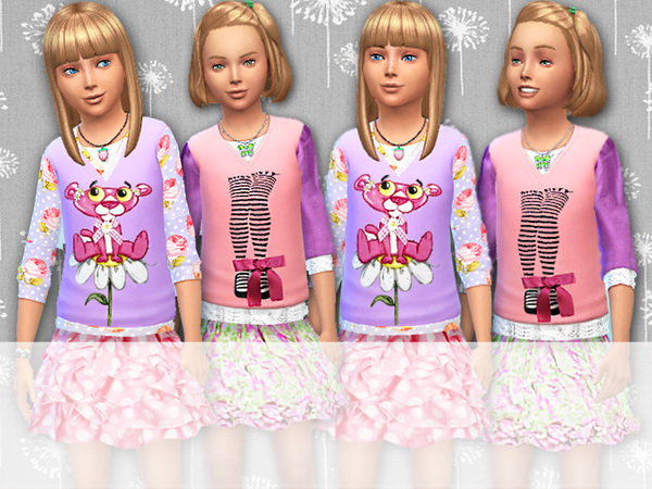 Fall Breeze top and skirt by Pinkzombiecupcakes at TSR » Sims 4 Updates