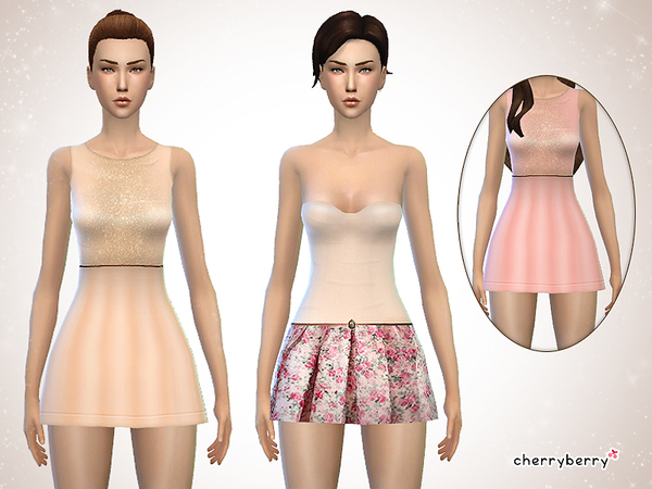 Sims 4 Ladylike dresses by CherryBerrySim at TSR
