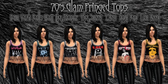 Sims 4 70s Glam Fringe Band Tops at Brutal de Sims4