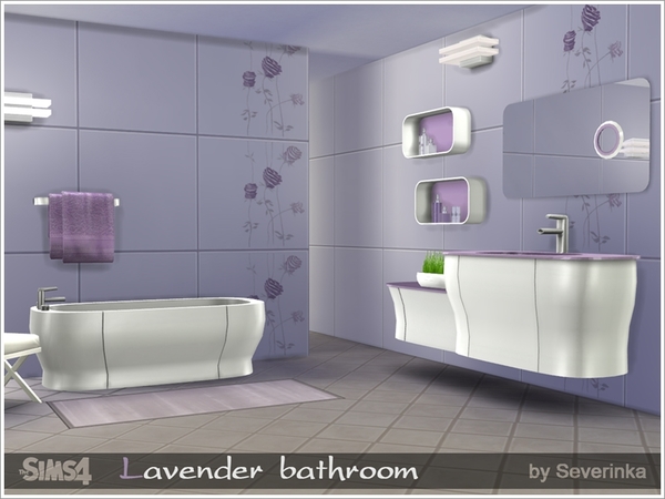Sims 4 Lavender bathroom by Severinka at TSR