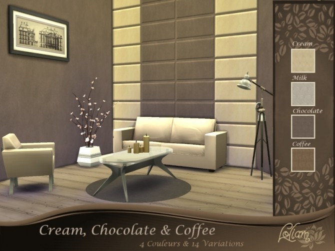 Sims 4 CREAM, CHOCOLATE & COFFEE walls at Sims Artists