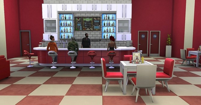 Sims 4 American cafe by Dolkin at ihelensims
