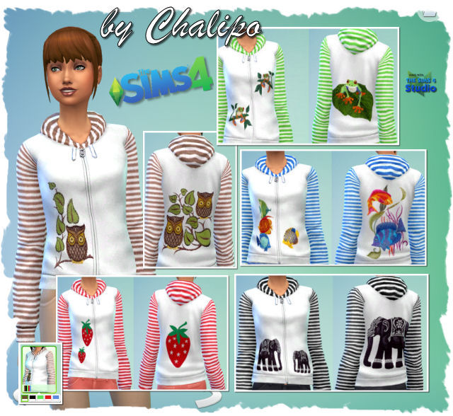 Sims 4 Hoodie and top by Chalipo at All 4 Sims