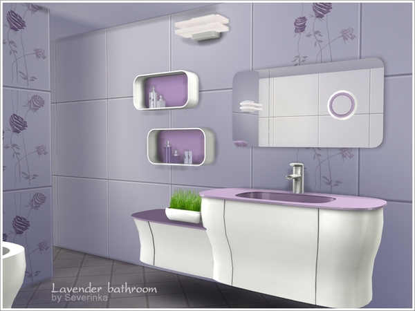 Sims 4 Lavender bathroom by Severinka at TSR