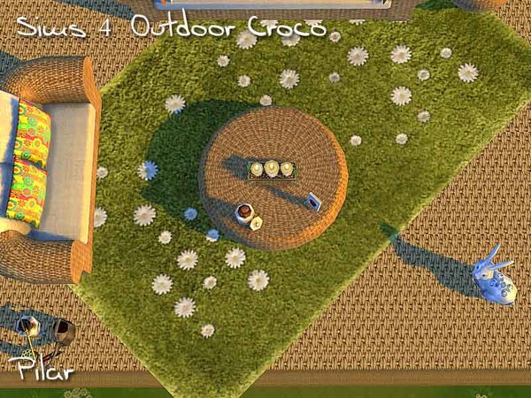 Sims 4 Outdoor Croco rugs for pool by Pilar at TSR