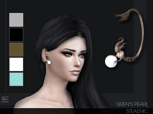 Sims 4 Sirens Pearl Ear Cuff by Stealthic at TSR