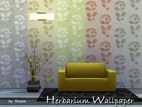 Sims 4 Herbarium Wallpaper by Rirann at TSR