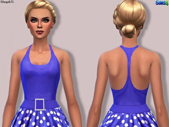 Sims 4 Polka Halter Dress Posted by Margie at Sims Addictions
