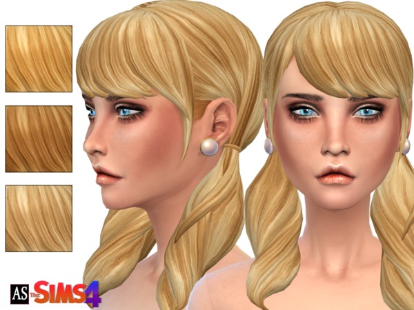 Sims 4 Blonde Ambition Pigtails Long Wavy Bangs by Alexandra Sine at TSR