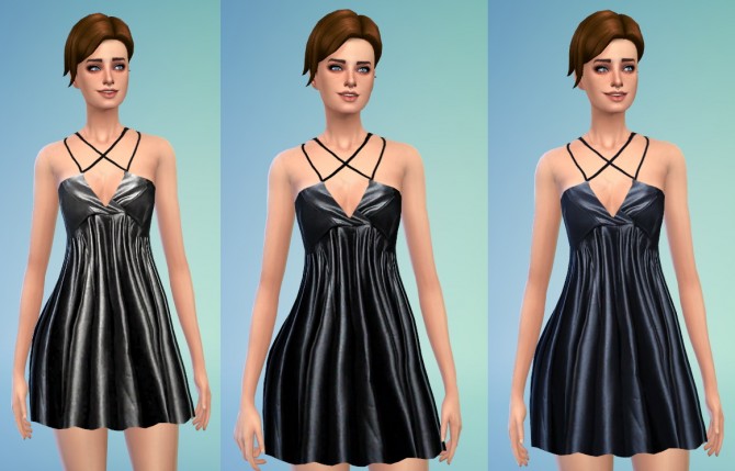 Sims 4 Pleated Leather Dress at Belle’s Simblr