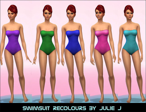 Sims 4 Swimsuits Patterned and Plain at Julie J
