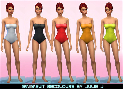 Sims 4 Swimsuits Patterned and Plain at Julie J