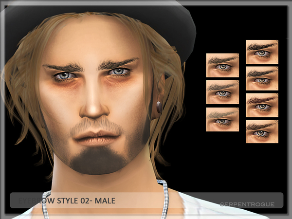 Sims 4 Eyebrow Style 02 Male by Serpentrogue at TSR