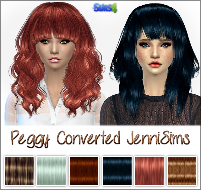 Sims 4 Peggy Hairs converted at Jenni Sims