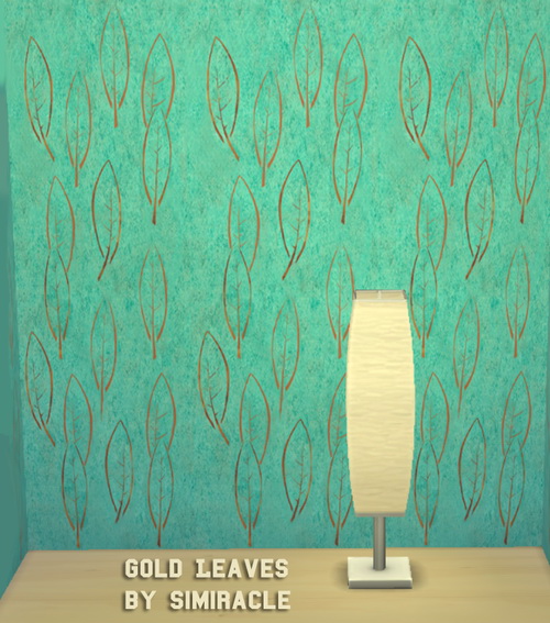 Sims 4 Gold Leaves Wallpaper at Simiracle