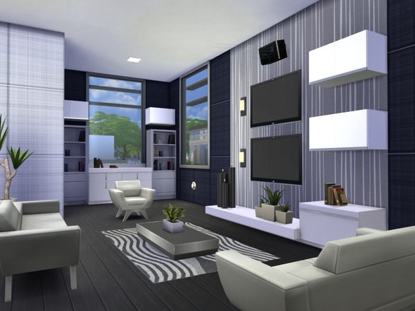 Sims 4 Onyx Modern house by Chemy at TSR