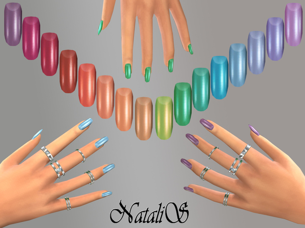 Sims 4 Rainbow nails collections by NataliS at TSR