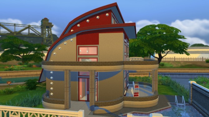 Sims 4 Retro Futuristic house at Totally Sims