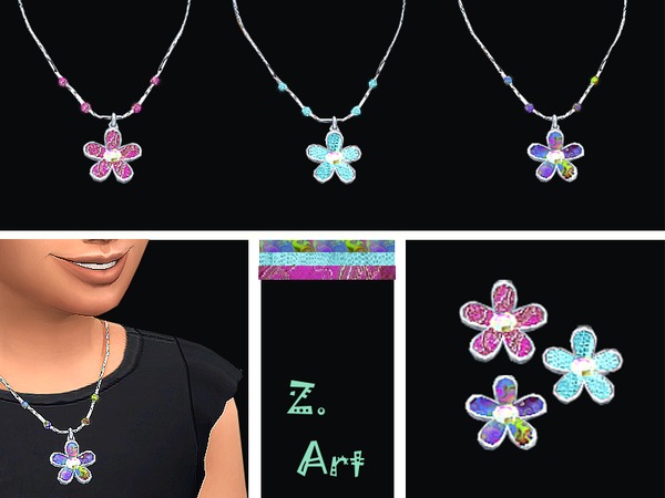 Sims 4 Flower pendant for girls at TSR
