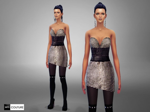 Sims 4 MFS Predator Dress by MissFortune at TSR