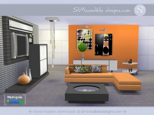 metropole living room sims 4