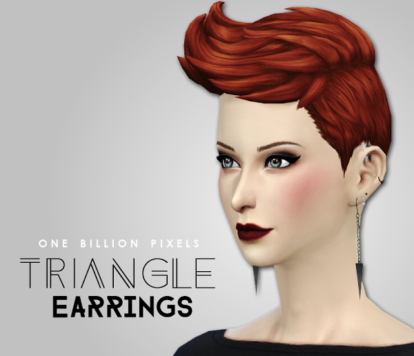 Sims 4 Triangle Earrings & Piercings Add On at One Billion Pixels