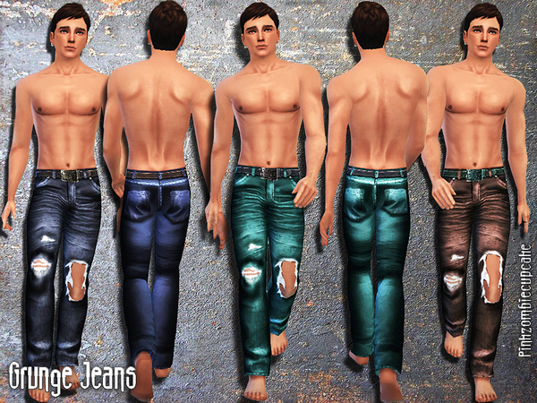 Sims 4 Grunge Male Jeans by Pinkzombiecupcakes at TSR