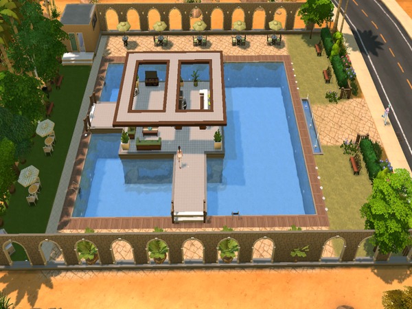 Sims 4 Towns pool n bar by Alexiak123 at TSR