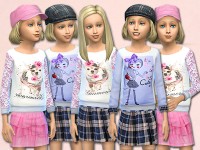 Melissa sweaters and skirts for kids by Pinkzombiecupcake at TSR