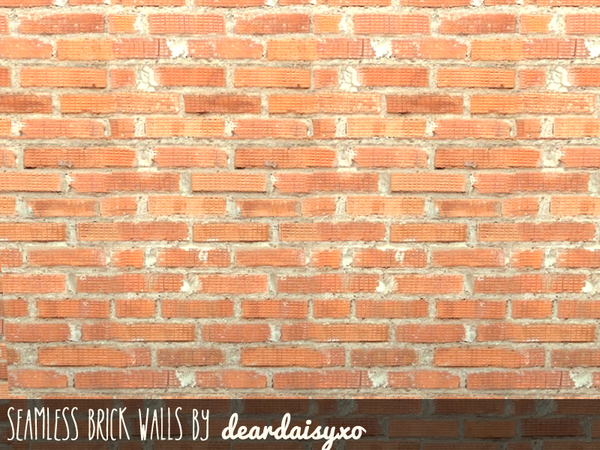 Sims 4 Seamless Brick Walls by deardaisyxo at TSR